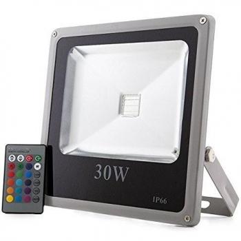 Foco Proyector de LEDs para Exterior ECOLINE 30W RGB con Mando a Distancia