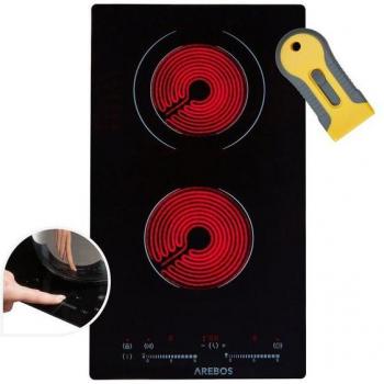 Placa Vitrocerámica Autosuficiente 3000W con Sensor Touch y Seguridad Infantil - Arebos