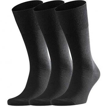 Falke Airport Wool Blend Men's Crew Socks 3-Pack - Black Size 41/42