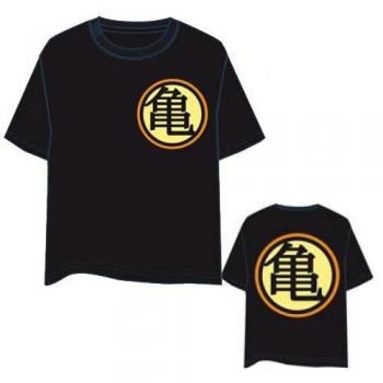 Camiseta Negra Dragon Ball Kame House Talla XL Manga Corta Estampado Frontal