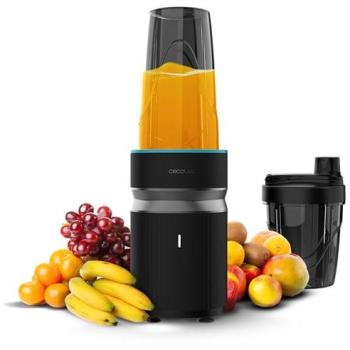 Batidora de Vaso Individual PowerTitanium 1000 Push2Go Duo, 1000W, Cuchilla Acero Inox 6 Hojas, Pantalla LED, 2 Vasos (550ml y 700ml),