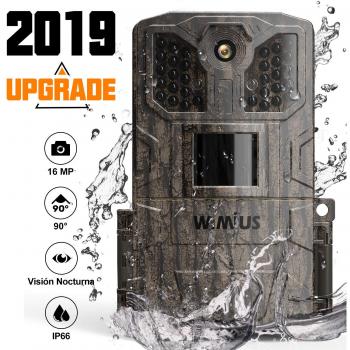 WiMiUS Cámara de Caza 16MP 1080P, Camara Caza con 940nm 32pcs Luz Invisible, Camara Caza Nocturna Velocidad de Disparo de 0.5s de hasta 20m, Impermeable Ip66 para Vigilancia, Cazar