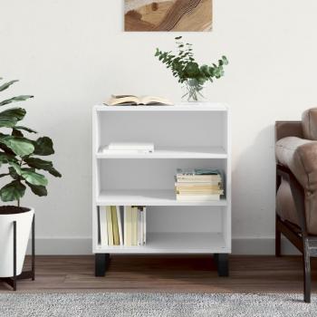 Aparador de madera de ingeniería 57x35x70 cm, mueble de almacenaje para salón, buffet, armario auxiliar y armario de almacenamiento en color blanco brillante