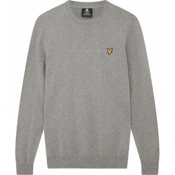 Lyle & Scott Men's Mid Grey Marl Cotton Merino Sweater - Size Medium