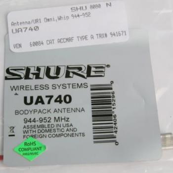 Shure UA740 Omnidirectional Whip Antenna, 944-952 MHz