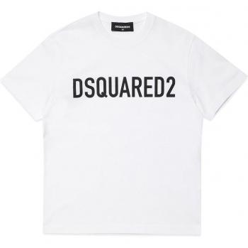 Camiseta Blanca DSQUARED2 Infantil de Algodón con Logo - Talla 12