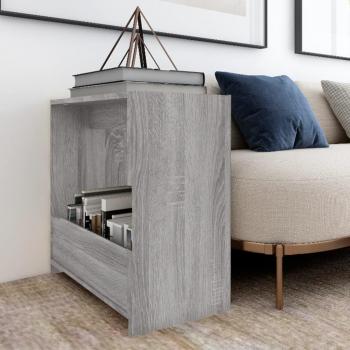 Mesa auxiliar Día y Noche de madera contrachapada gris Sonoma 50x26x50 cm