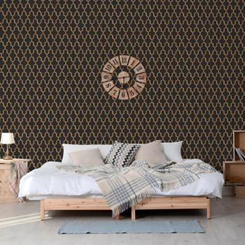 Papel Pintado Geometric Dorado de Dutch Wallcoverings - Panel Decoración Color Dorado y Negro