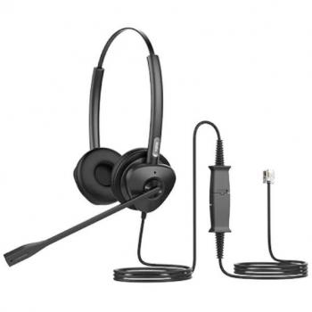Auriculares doble Fanvil HT302 con conexión QD a RJ9 y cancelación de ruido (ENC)