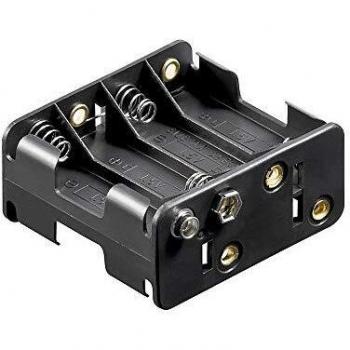 Portabaterías Goobay para 8 Pilas AA con Conector a Presión (63 x 58 x 29.5 mm)