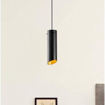 Lámpara colgante Sivani MR-976, negra, metal, Ø 8 cm