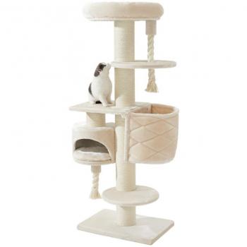 Árbol rascador para gatos Nobby Cupid XL con cápsula 165 cm color crema