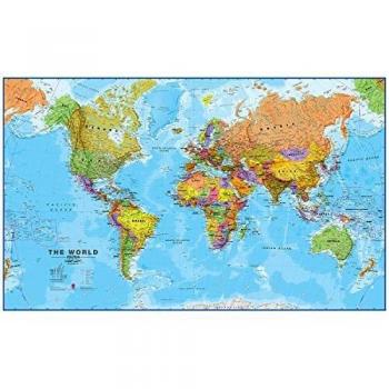 Mapa Político Mundial Laminado XXL - 201 x 116.5 cm - Actualizado 2025