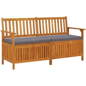Banco de Almacenaje de Madera Maciza de Acacia 148 Cm - Vidaxl