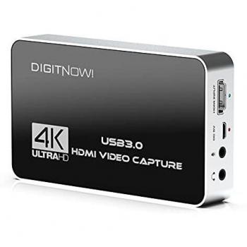 4k 60Hz Capturadora de Vídeo HDMI con Salida de Bucle, USB 3.0 con micrófono y audífono Salida, Capture una resolución de hasta 4K en el Formato NV12, Juego,Transmisión