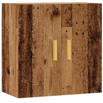 Armario de pared de madera ingeniería envejecida 60x31x60 cm, color marrón, diseño flotante, ideal para almacenamiento de CD y otras pertenencias