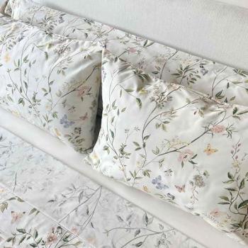 Juego de Sábanas Algodón 100% Blancas con Estampado de Mariposas - 3 o 4 Piezas para Cama 90/135/150 cm
