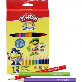 Lápices de Colores Jumbo Play-Doh, Caja de 12 Unidades Surtidas