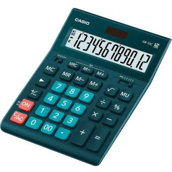 Calculadora de sobremesa Casio GR-12C-DG-W de 12 dígitos en color verde oscuro
