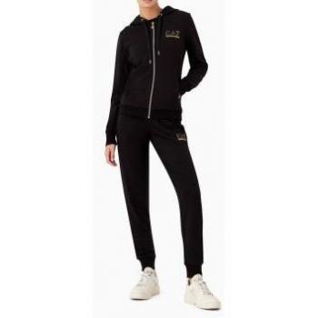 EA7 Women's Black Evolution Tracksuit with Logo, Size 2XL