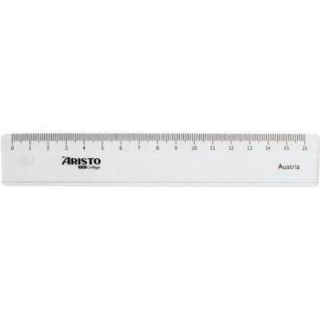 Regla Plástica Transparente Aristo Geo College 16 cm con Escala Milimétrica