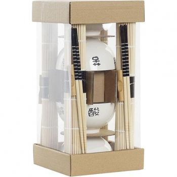 Set de Sushi DKD Home Decor 14,5 x 14,5 x 31 cm Negro Azul Gres Oriental (16 Piezas)