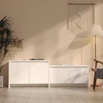 Mueble TV aglomerado blanco 146,5x35x50 cm