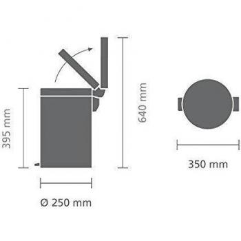 Brabantia 478024 - Cubo de pedal, 12 l, tapa silenciosa, color blanco