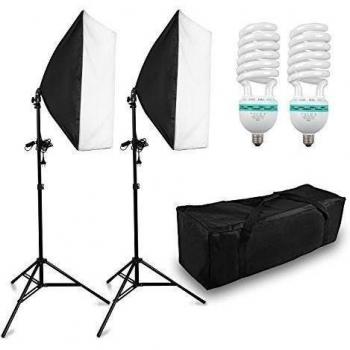BPS 1250W 50x70cm Softbox Kit Ventana de Luz Iluminación Continua Estudio Fotografía - Softbox + Trípode Montaje Universal + Bolsa de Tela Oxford - Equipo Completo Profesional para Retrato, Vídeo, Filmación