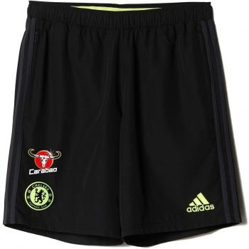 adidas Chelsea Wov Sho - Pantalón corto para hombre, color negro / rojo / amarillo, talla L