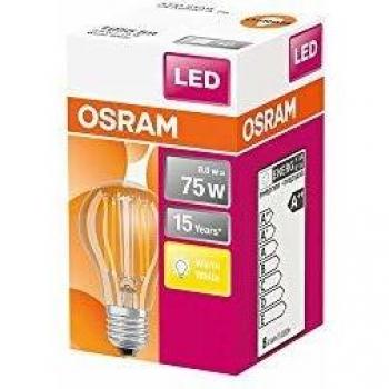Bombilla LED Filamento E27 7,5W (equivale a 75W), 1055 lm, Luz Cálida (2700K), Transparente, Retrofit