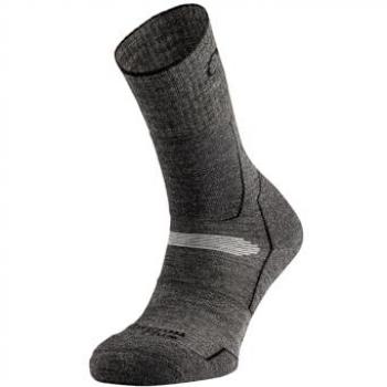 Calcetines de montaña Lurbel Malvina Five, unisex, color gris oscuro y negro, tamaño XL (45/47), fabricados en lana, sin costuras, transpirables y anti-olor, ideales para outdoor y trekking