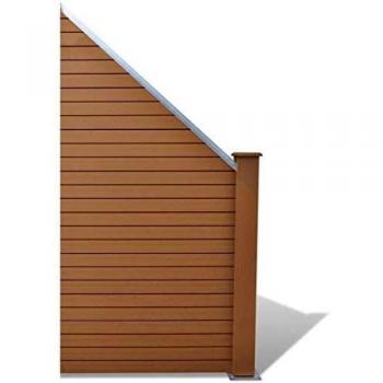 vidaXL Panel de Valla Diagonal para Jardín de WPC Marrón Pared Cerca de Patio
