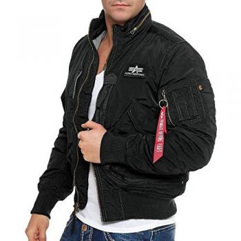 Alpha Industries Men's Black Engine Bomber Jacket