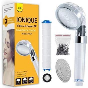 Alcachofa Ducha, Magichome Cabezal de Ducha , Alcachofa de Ducha con Filtro PP Algodón , 3 Modos Ahorro de Agua de Cabezal Ducha Desmontable Portátil Ducha Ionica
