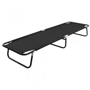Cama de sol plegable de acero negro
