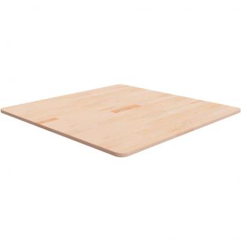 Mesa cuadrada de madera de roble sin tratar 80x80x1,5 cm Marrón
