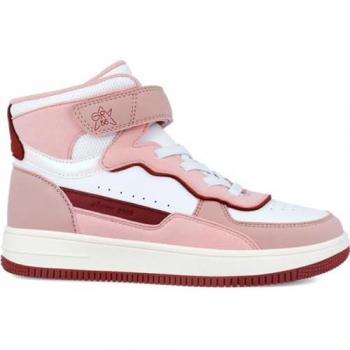 Botines Deportivos Garvalín para Niña con Cierre de Cordones y Adherente, Blanco y Rosa, Talla 33 EU