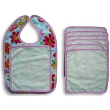 Ideenreich 2063 Klecks-und-Weg - Babero con servilletas extraíbles, diseño de flores