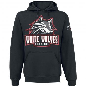 The Witcher White Wolves Hombre Sudadera con Capucha Negro M