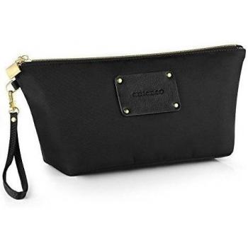 chiceco - Bolsa de la bolsa de maquillaje cosméticos con desmontable wristlet- negro