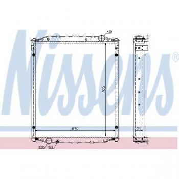 Radiador de refrigeración del motor NISSENS 67220A