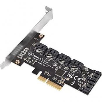 Adaptador SATA Silverstone SST-ECS06, Controlador PCIe 3.0 de 6 puertos SATA 6G - Bajo perfil