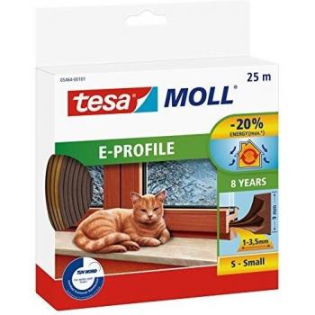 tesa 05464-00101-00 05464-00101-00-Burlete de caucho perfil Epara desajustes pequeños-25m x 9mm Marrón, 25 m x 9 mm