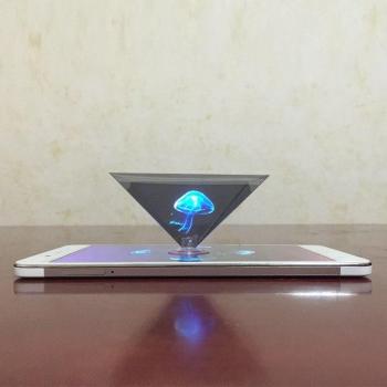 Proyector Holográfico 3D de Pirámide Universal Mini, Soporte de Vídeo Portátil y Duradero para Teléfonos Móviles Inteligentes