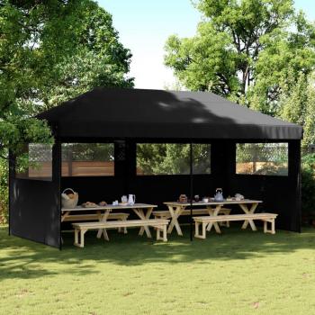 Tienda de fiesta plegable Pop-Up con 3 paredes laterales en color Burdeos, Terracota y Beige