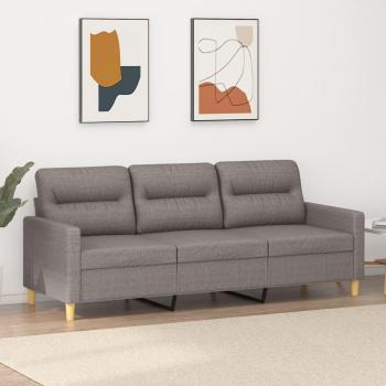 Sofá de 3 plazas Tortora 180 cm en tela gris taupe