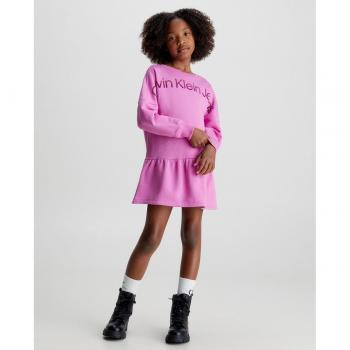 Calvin Klein - Vestido de niña morado de manga larga