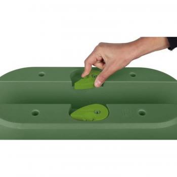 Maceta EDA Verde Plástico Ovalada Moderna con Sistema de Fijación para Balcones y Barandillas 19,5 L