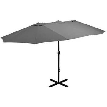 Garden Parasol with Aluminium Pole 460x270 cm Anthracite